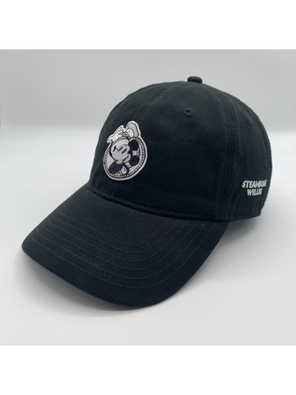 Mickey Mouse Disney Steamboat Willie Black Unisex Relaxed Fit Strapback Hat